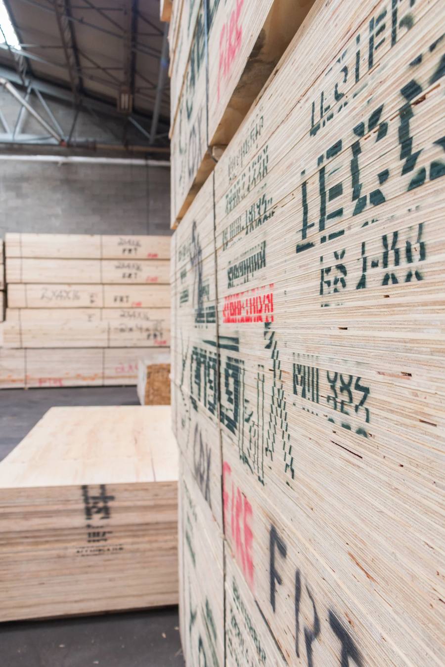Fire-retardant treated lumber with treatment stamps