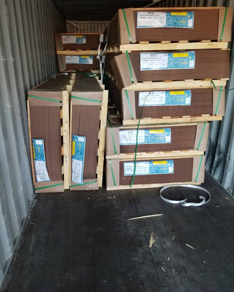 Panel units inside an ocean container