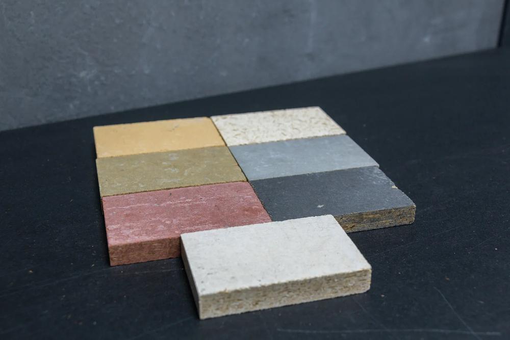 Viroc cementitious fiberboard samples in several colors